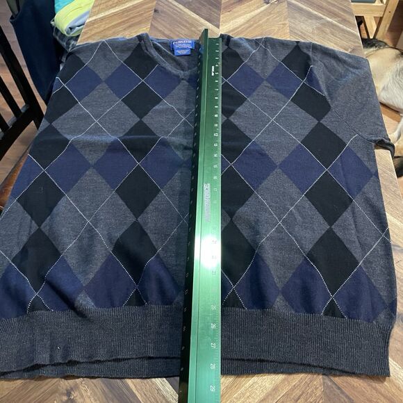 Pendleton Sweater Merino Wool Diamond Argyle Jumper Pullover Long Sleeve XXL - Picture 5 of 6